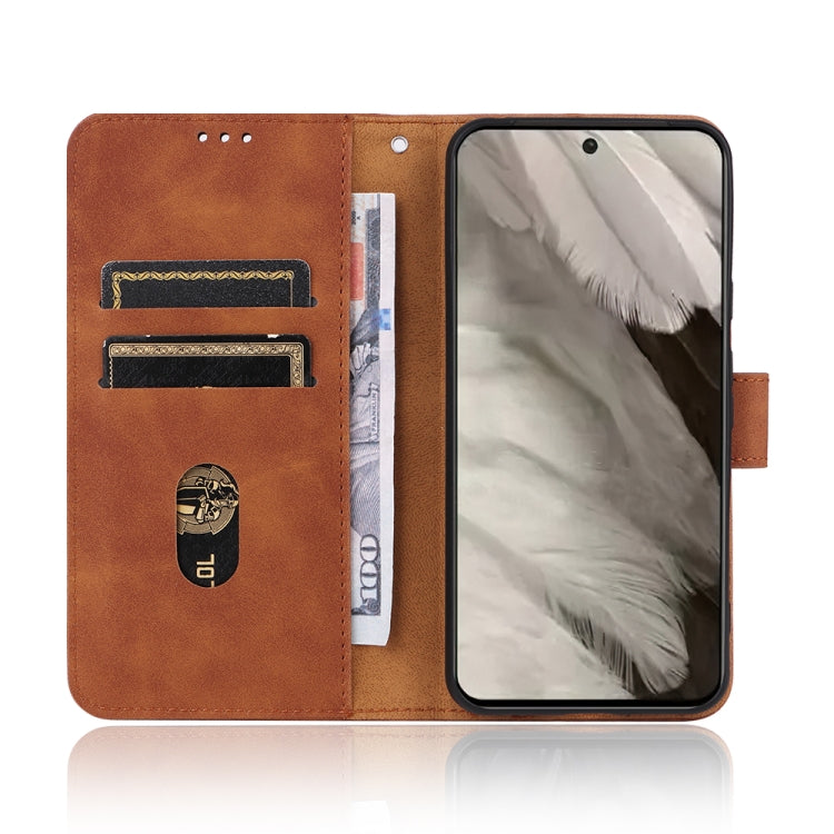 For Google Pixel 8 Skin Feel Magnetic Flip Leather Phone Case