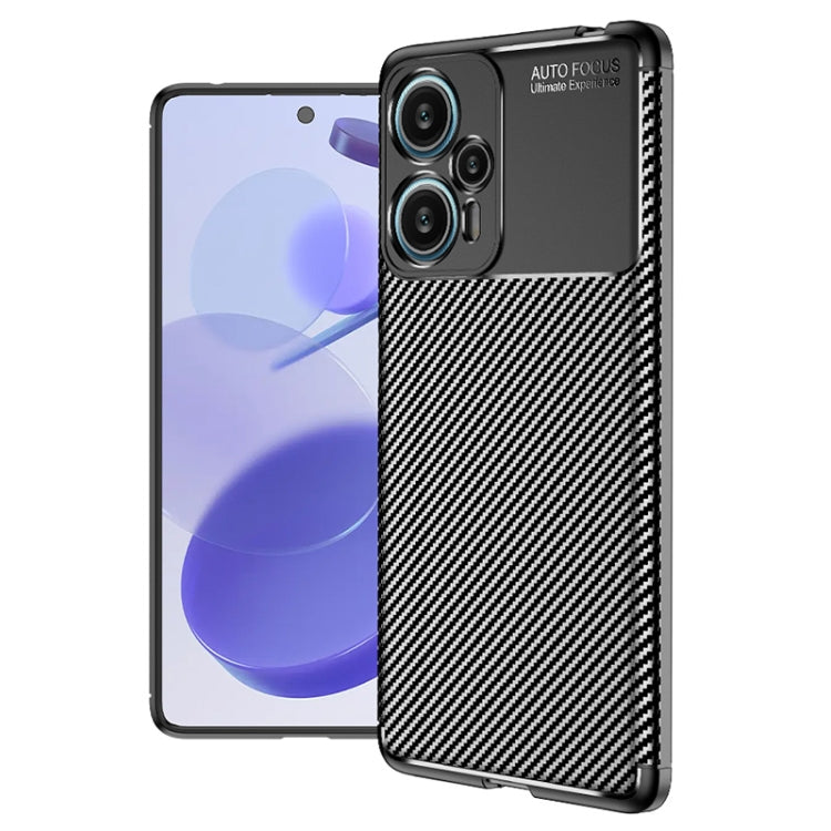 For Xiaomi Redmi Note 12 Turbo Carbon Fiber Texture Shockproof TPU Phone Case(Black)