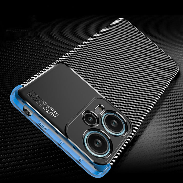 For Xiaomi Redmi Note 12 Turbo Carbon Fiber Texture Shockproof TPU Phone Case(Black)