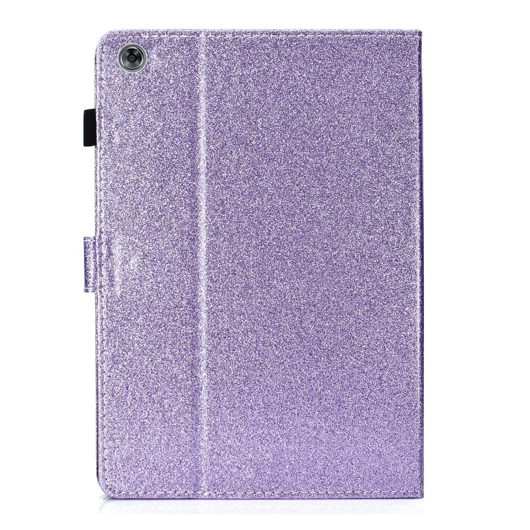 For Huawei MediaPad M5 Lite 10.1 Glitter Powder Love Buckle Horizontal Flip Leather Case with Holder & Card Slots
