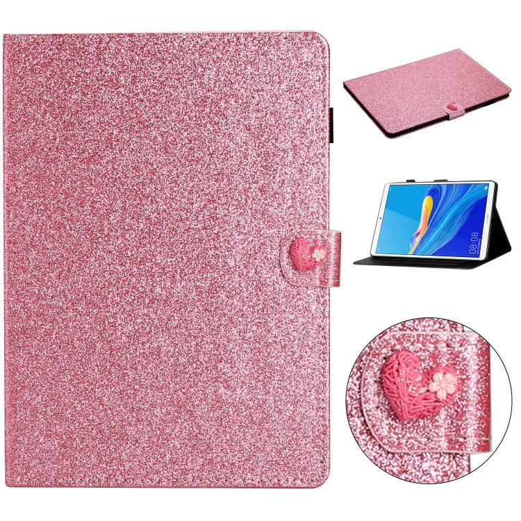For Huawei MediaPad M6 8.4 Glitter Powder Love Buckle Horizontal Flip Leather Case with Holder & Card Slots