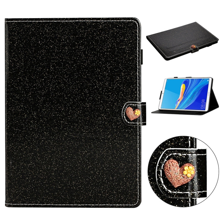 For Huawei MediaPad M6 8.4 Glitter Powder Love Buckle Horizontal Flip Leather Case with Holder & Card Slots