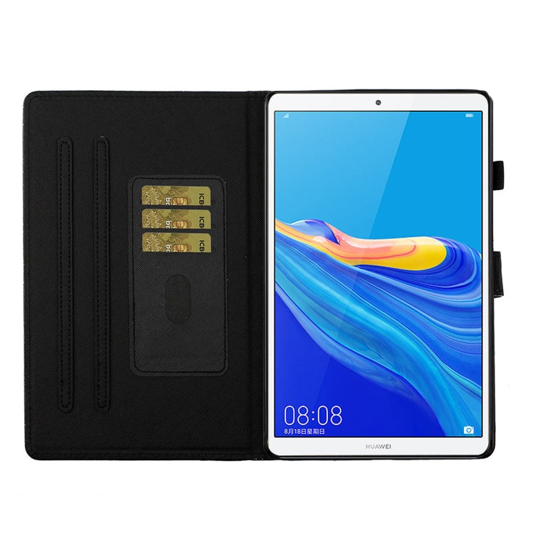 For Huawei MediaPad M6 8.4 Glitter Powder Love Buckle Horizontal Flip Leather Case with Holder & Card Slots