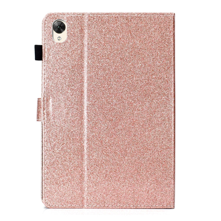 For Huawei MediaPad M6 10.8 Glitter Powder Love Buckle Horizontal Flip Leather Case with Holder & Card Slots