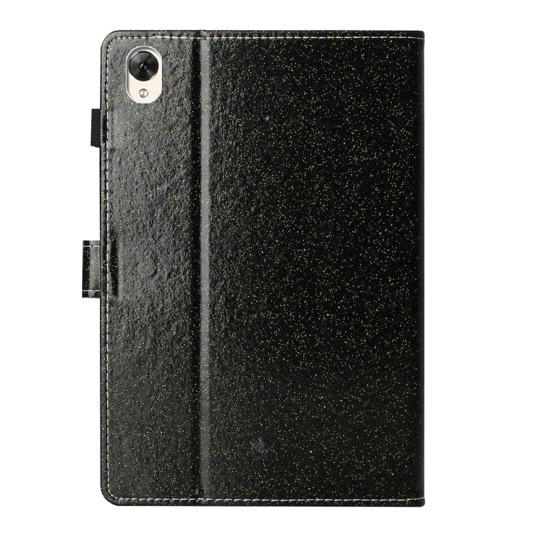 For Huawei MediaPad M6 10.8 Glitter Powder Love Buckle Horizontal Flip Leather Case with Holder & Card Slots