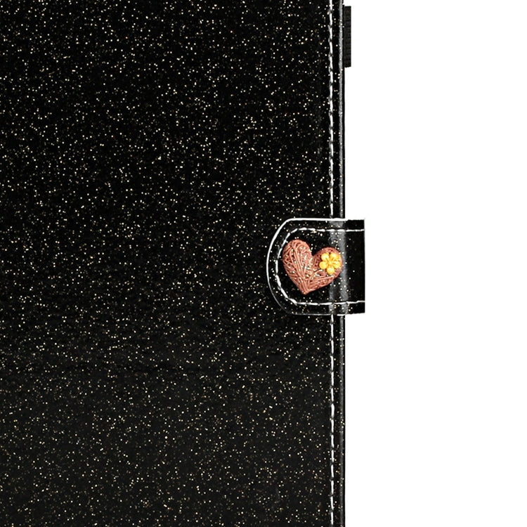 For Huawei MediaPad M6 10.8 Glitter Powder Love Buckle Horizontal Flip Leather Case with Holder & Card Slots