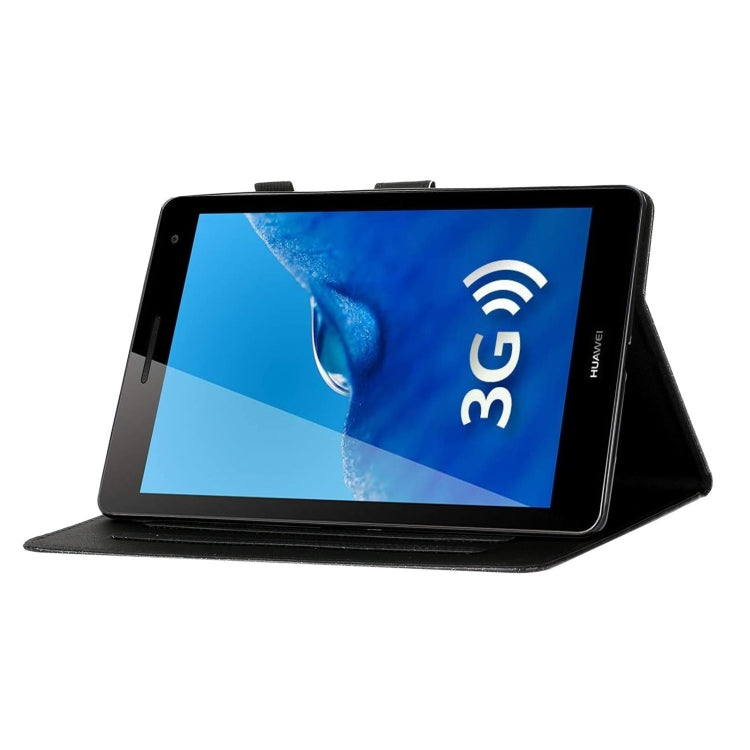 For Huawei MediaPad T3 7.0 Glitter Powder Love Buckle Horizontal Flip Leather Case with Holder & Card Slots