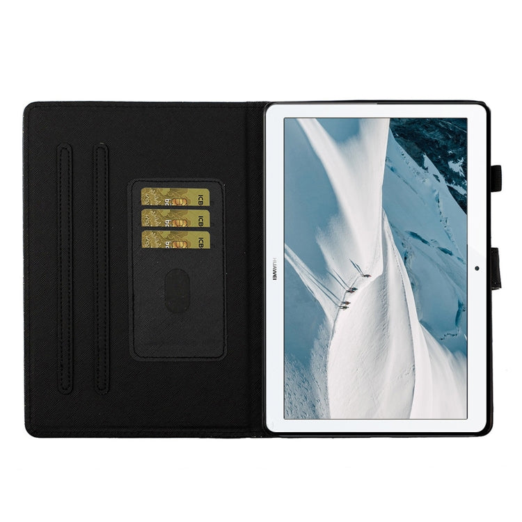 For Huawei MediaPad T3 10 Glitter Powder Love Buckle Horizontal Flip Leather Case with Holder & Card Slots