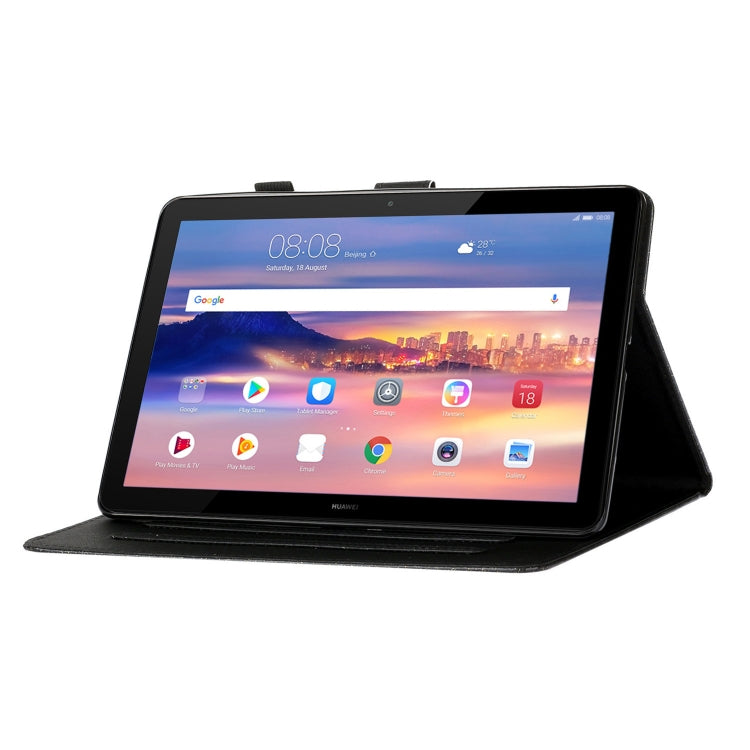 For Huawei MediaPad T5 10 inch Glitter Powder Love Buckle Horizontal Flip Leather Case with Holder & Card Slots