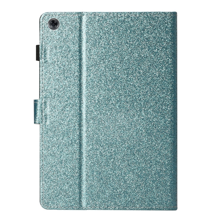 For Huawei MediaPad T5 10 inch Glitter Powder Love Buckle Horizontal Flip Leather Case with Holder & Card Slots
