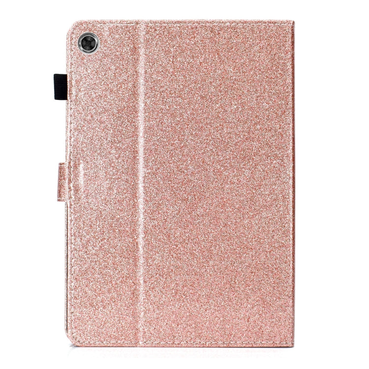 For Lenovo Tab M10 Plus X606F Glitter Powder Love Buckle Horizontal Flip Leather Case with Holder & Card Slots
