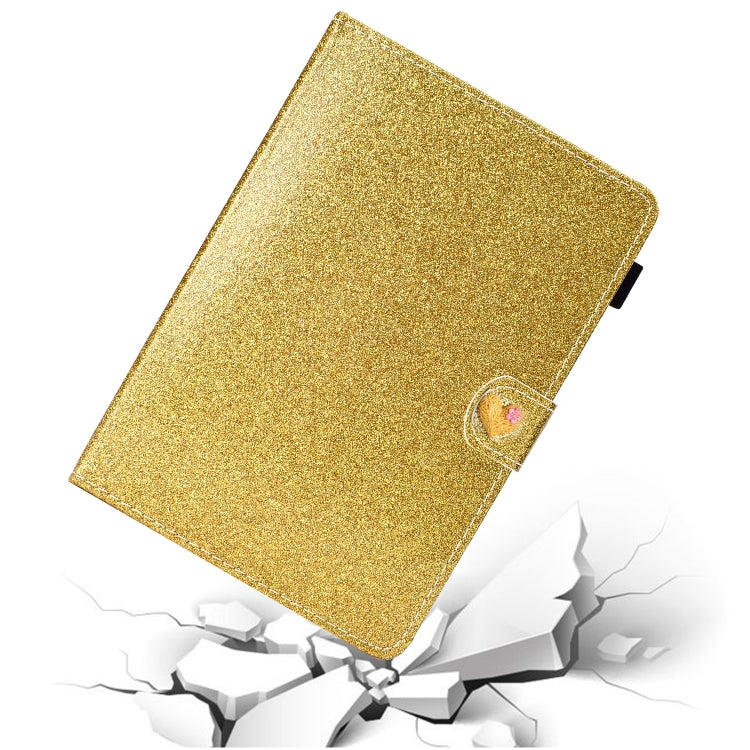 For 8 inch Universal Tablet PC Glitter Powder Love Buckle Horizontal Flip Leather Case with Holder & Card Slots