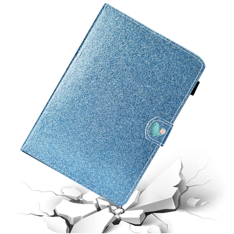 For 8 inch Universal Tablet PC Glitter Powder Love Buckle Horizontal Flip Leather Case with Holder & Card Slots