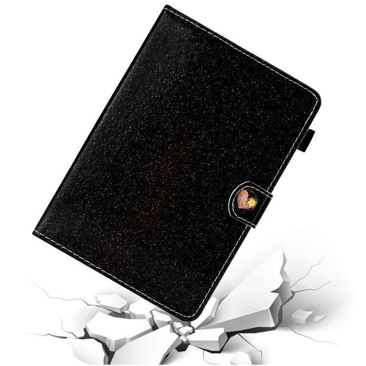 For 8 inch Universal Tablet PC Glitter Powder Love Buckle Horizontal Flip Leather Case with Holder & Card Slots
