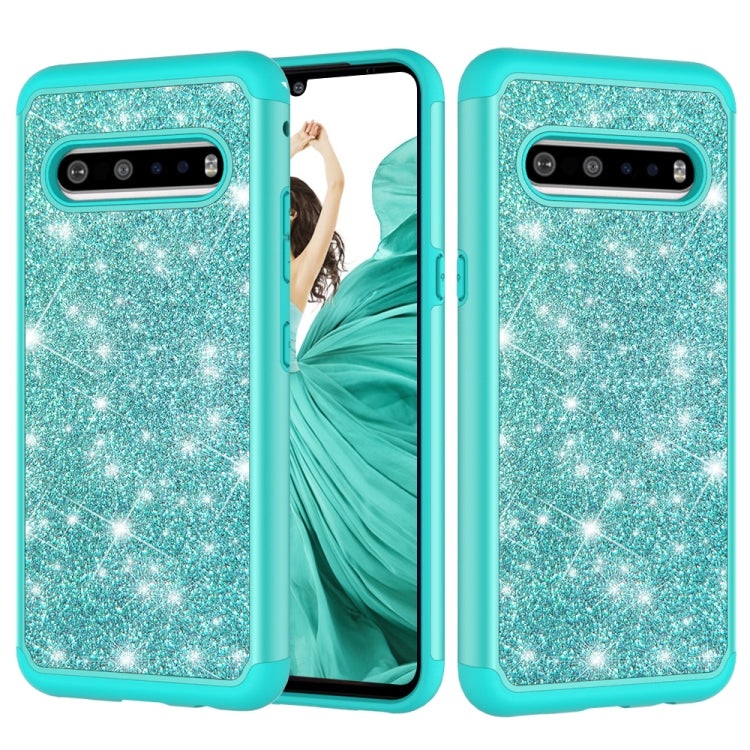 For LG V60 ThinQ 5G / G9 ThinQ Glitter Powder Contrast Skin Shockproof Silicone + PC Protective Case