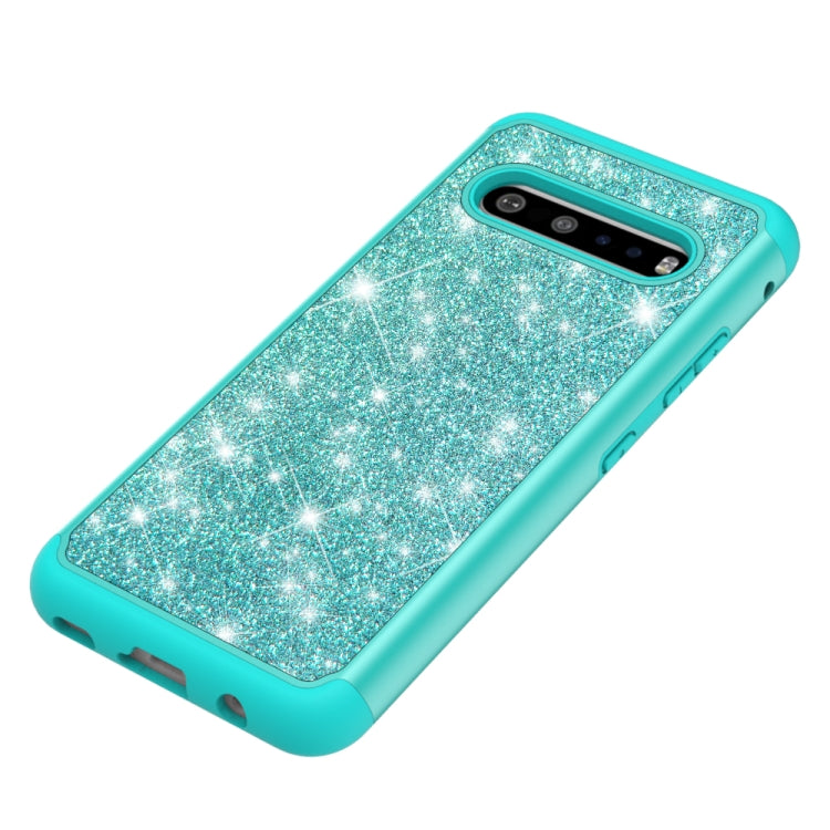 For LG V60 ThinQ 5G / G9 ThinQ Glitter Powder Contrast Skin Shockproof Silicone + PC Protective Case