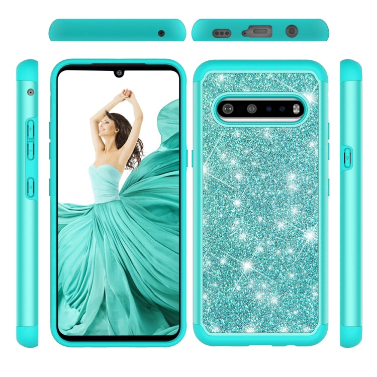For LG V60 ThinQ 5G / G9 ThinQ Glitter Powder Contrast Skin Shockproof Silicone + PC Protective Case