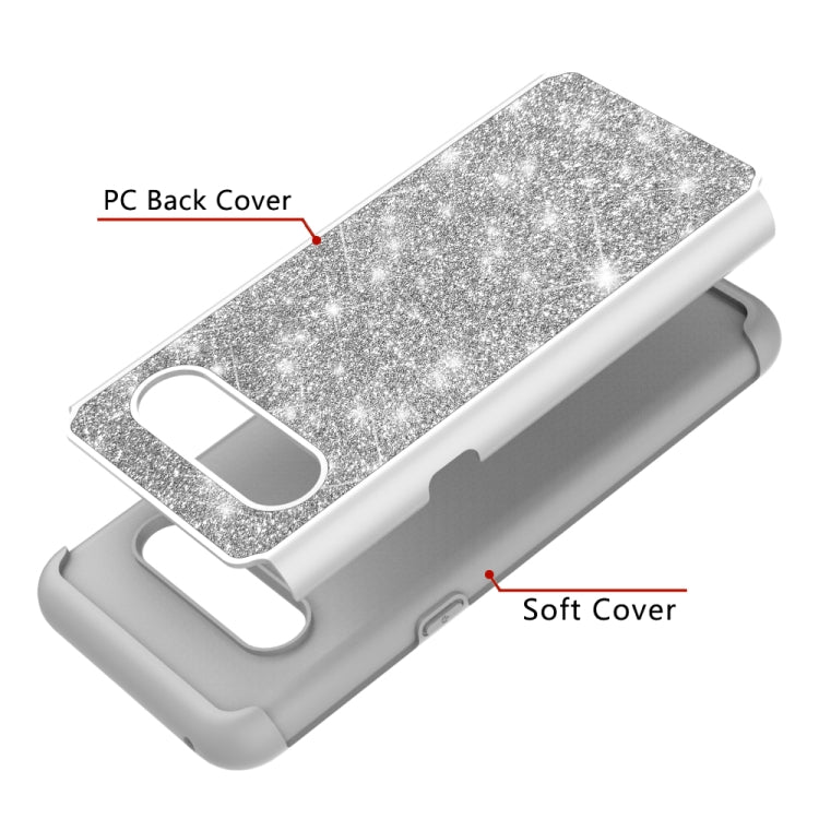 For LG V60 ThinQ 5G / G9 ThinQ Glitter Powder Contrast Skin Shockproof Silicone + PC Protective Case