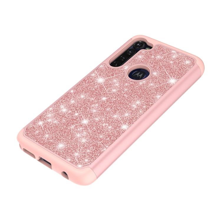 For Motorola Moto G Stylus Glitter Powder Contrast Skin Shockproof Silicone + PC Protective Case