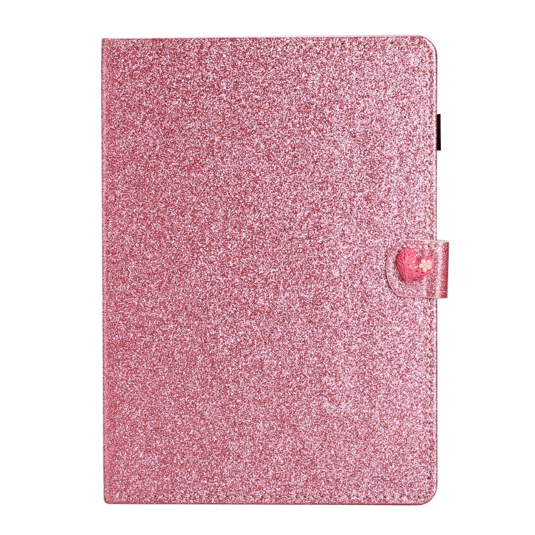 For Amazon Kindle Fire HD 10 Love Buckle Glitter Horizontal Flip Leather Case with Holder & Card Slots