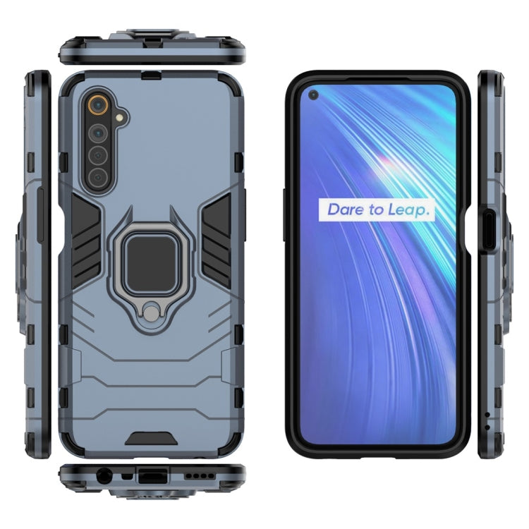 For OPPO Realme 6 PC + TPU Shockproof Protective Case with Magnetic Ring Holder