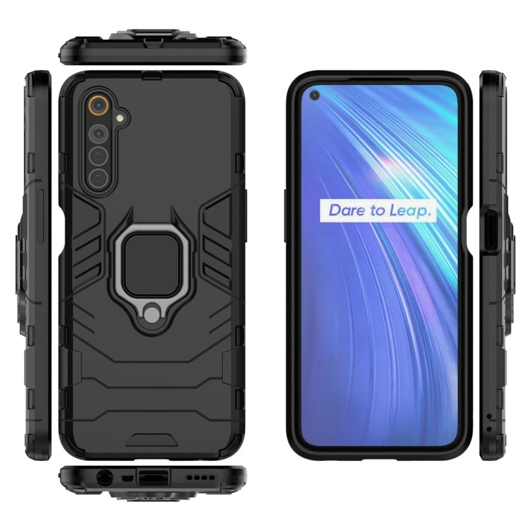 For OPPO Realme 6 PC + TPU Shockproof Protective Case with Magnetic Ring Holder