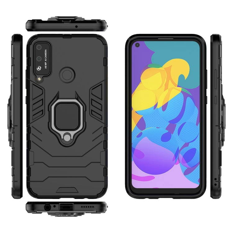 For Huawei Honor Play 4T PC + TPU Shockproof Protective Case with Magnetic Ring Holder