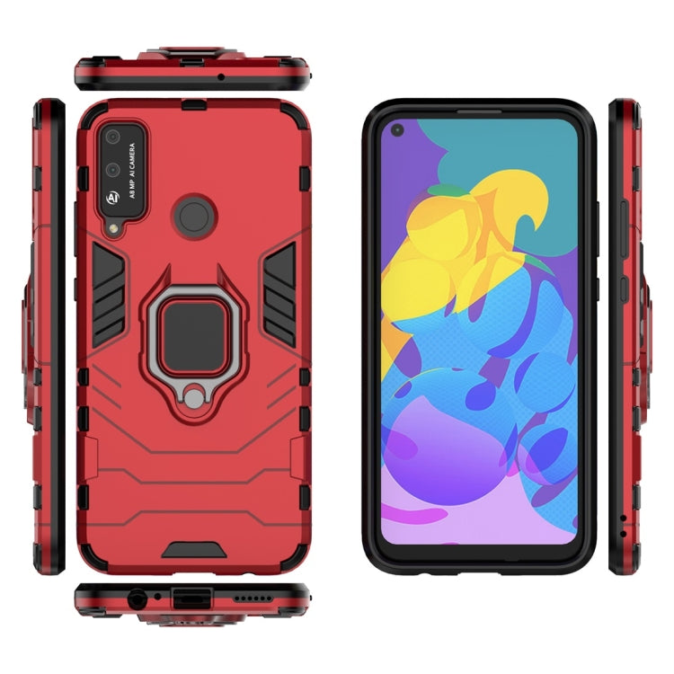 For Huawei Honor Play 4T PC + TPU Shockproof Protective Case with Magnetic Ring Holder