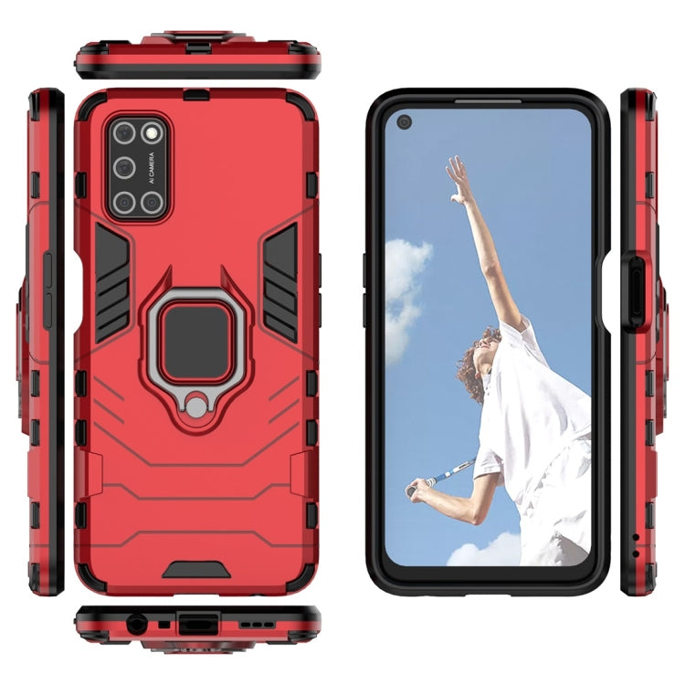 For OPPO A52 PC + TPU Shockproof Protective Case with Magnetic Ring Holder