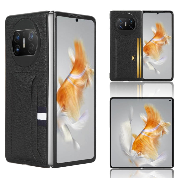 For Huawei Mate X3 Litchi Texture Card Slot Phone Case