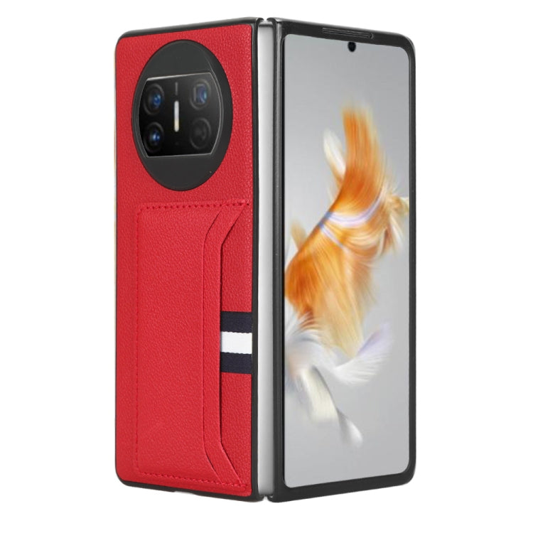 For Huawei Mate X3 Litchi Texture Card Slot Phone Case