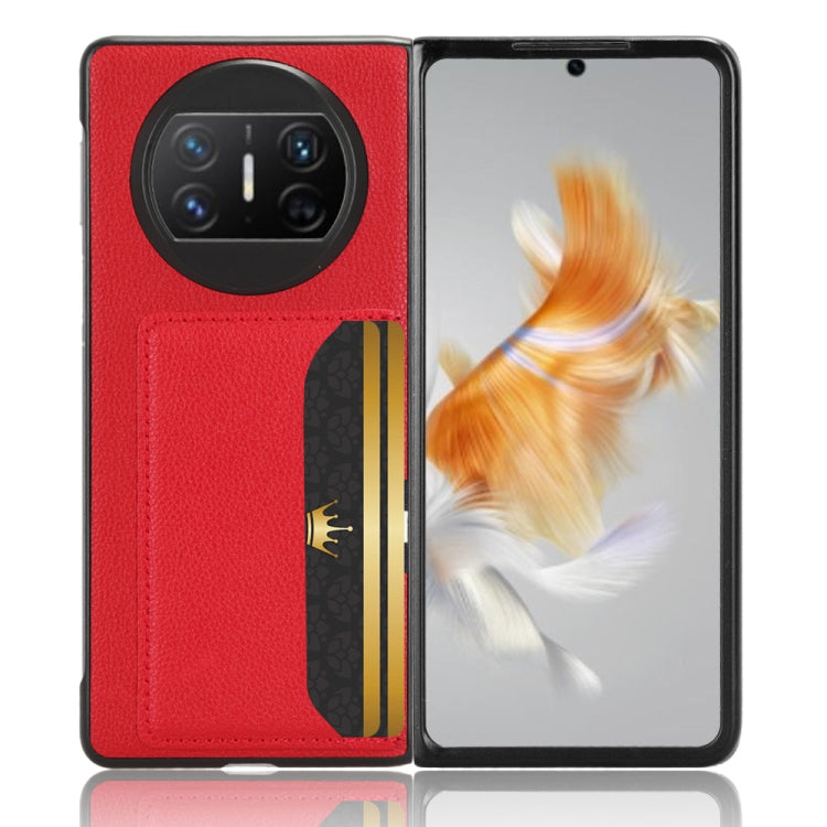 For Huawei Mate X3 Litchi Texture Card Slot Phone Case