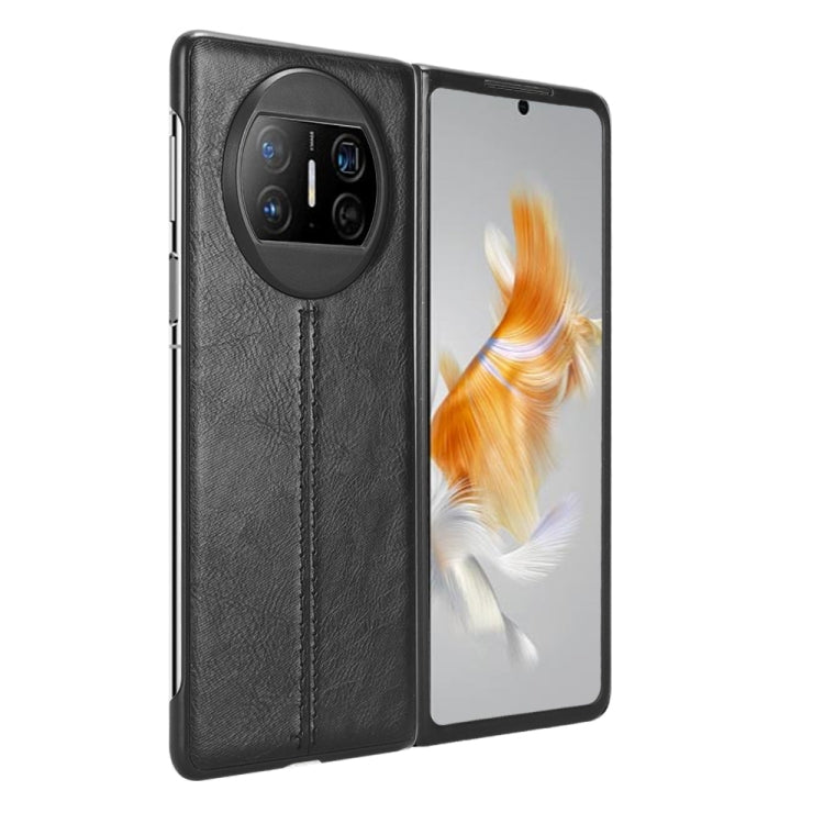 For Huawei Mate X3 Sewing Cow Pattern Skin PC + PU + TPU Phone Case