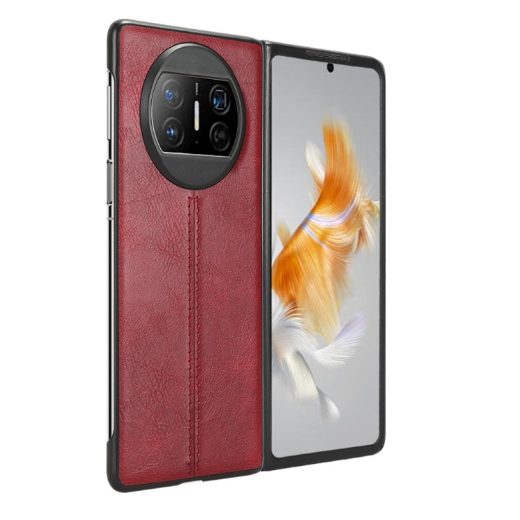 For Huawei Mate X3 Sewing Cow Pattern Skin PC + PU + TPU Phone Case