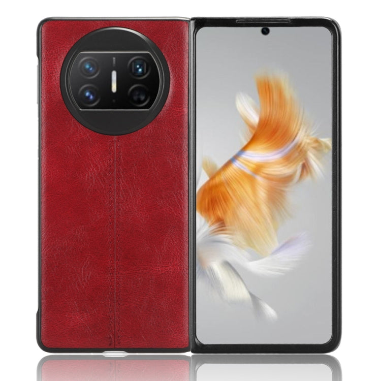 For Huawei Mate X3 Sewing Cow Pattern Skin PC + PU + TPU Phone Case