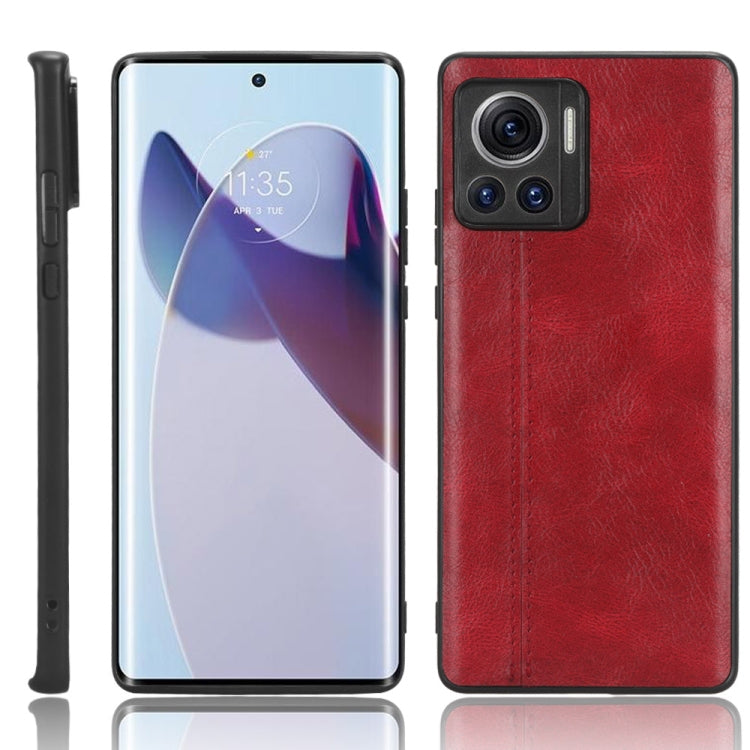 For Motorola Edge 30 Ultra / Moto X30 Pro Sewing Cow Pattern Skin PC + PU + TPU Phone Case