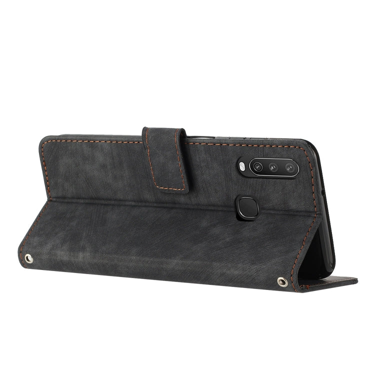 For vivo Y17 / Y15 / Y12 / U10 / Y11 / Y3 Skin Feel Stripe Pattern Leather Phone Case with Lanyard