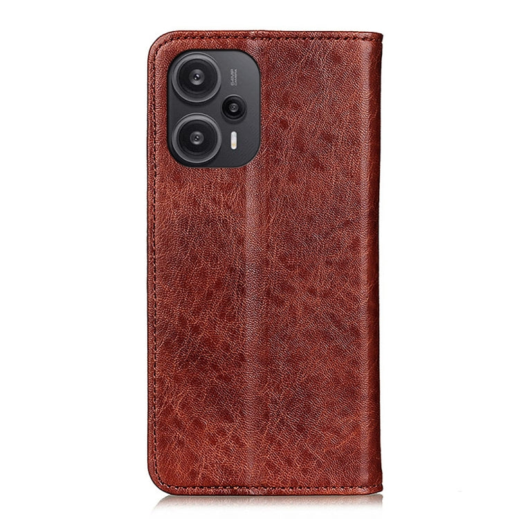 For Xiaomi Redmi Note 12 Turbo Magnetic Crazy Horse Texture Leather Phone Case