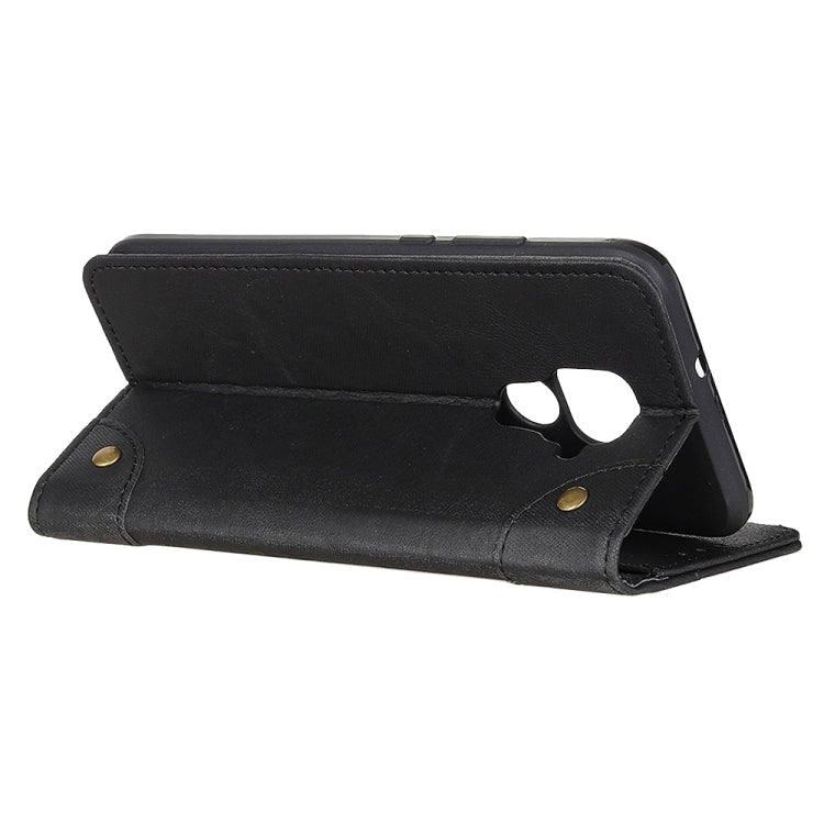 For Xiaomi Redmi Note 9 Copper Buckle Retro Crazy Horse Texture Horizontal Flip Leather Case with Holder & Card Slots & Wallet