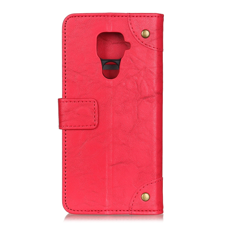 For Xiaomi Redmi Note 9 Copper Buckle Retro Crazy Horse Texture Horizontal Flip Leather Case with Holder & Card Slots & Wallet