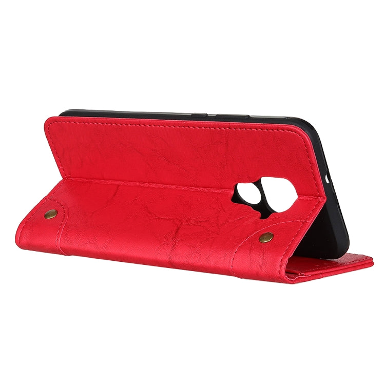 For Xiaomi Redmi Note 9 Copper Buckle Retro Crazy Horse Texture Horizontal Flip Leather Case with Holder & Card Slots & Wallet