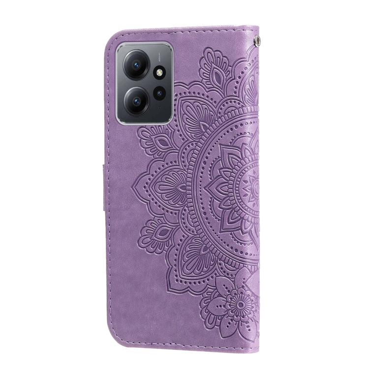 For Xiaomi Redmi Note 12 4G Global 7-petal Flowers Embossing Leather Phone Case