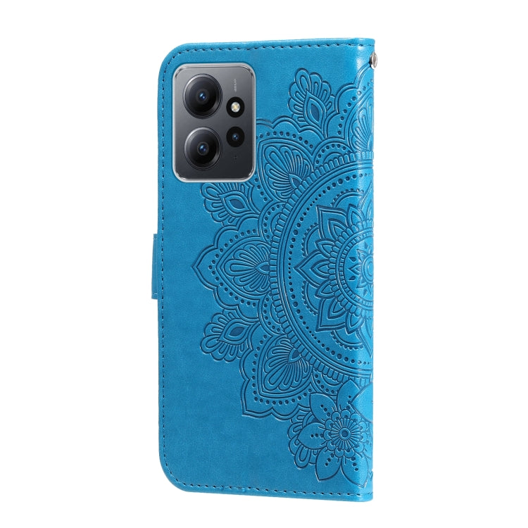 For Xiaomi Redmi Note 12 4G Global 7-petal Flowers Embossing Leather Phone Case