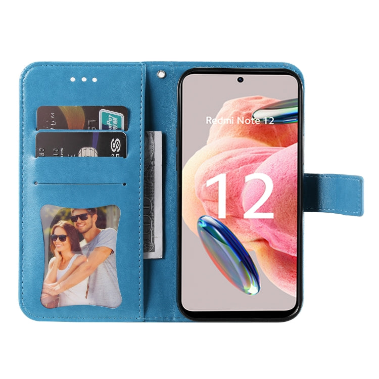 For Xiaomi Redmi Note 12 4G Global 7-petal Flowers Embossing Leather Phone Case