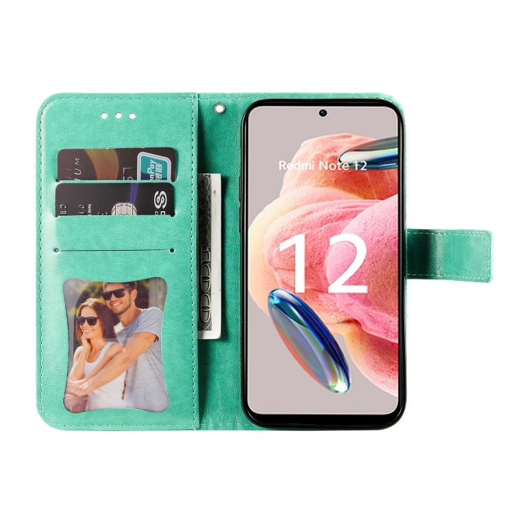 For Xiaomi Redmi Note 12 4G Global 7-petal Flowers Embossing Leather Phone Case