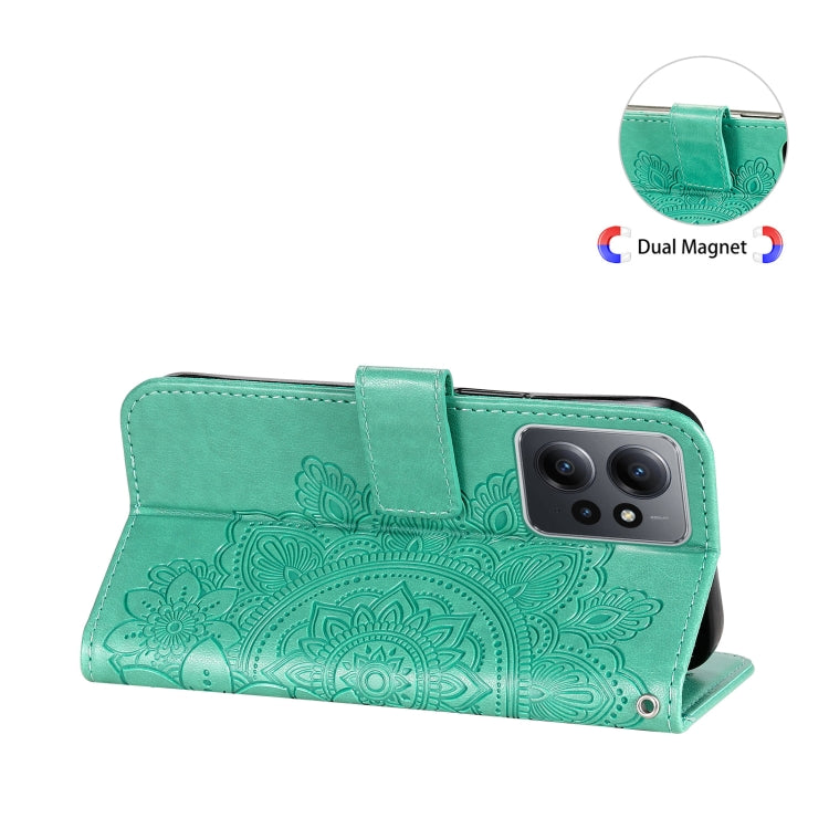 For Xiaomi Redmi Note 12 4G Global 7-petal Flowers Embossing Leather Phone Case