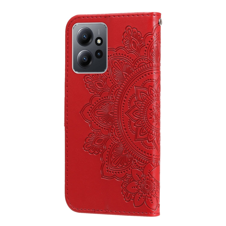 For Xiaomi Redmi Note 12 4G Global 7-petal Flowers Embossing Leather Phone Case