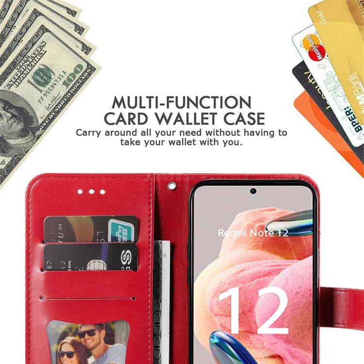 For Xiaomi Redmi Note 12 4G Global 7-petal Flowers Embossing Leather Phone Case