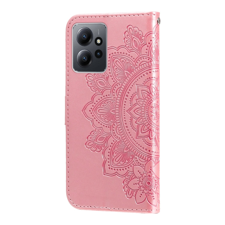 For Xiaomi Redmi Note 12 4G Global 7-petal Flowers Embossing Leather Phone Case