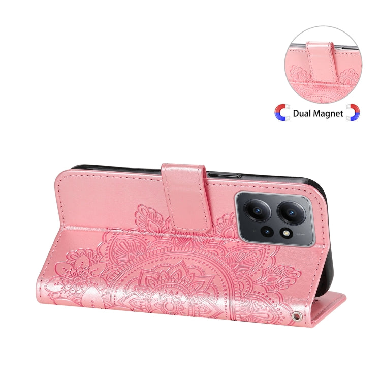 For Xiaomi Redmi Note 12 4G Global 7-petal Flowers Embossing Leather Phone Case